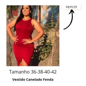 Vestido Canelado Fenda