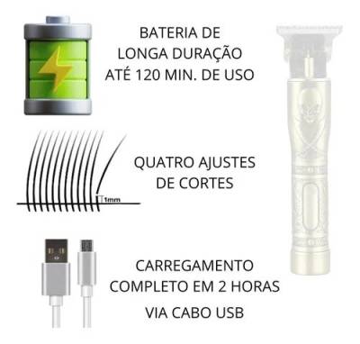 Maquina Barbeador Cabelo Acabamento Recarregvel Trimmer Pro