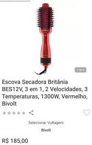 Escova E Secadora De Cabelo