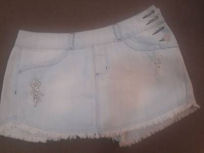 Saia Shorts Jeans Claro