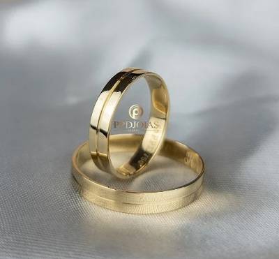 Par De Aliana - Ouro 18k Eterno