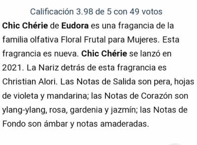 Perfume Eudora Chic Cherie Novo