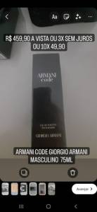 Perfume George Armani Code 75ml Original Com Selo Adipec