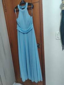 Vestido De Festa Alta Costura Azul Claro