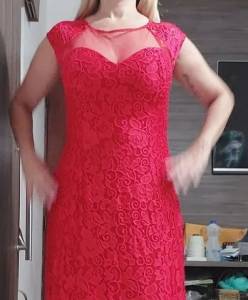 Vestido Longo Vermelho Renda