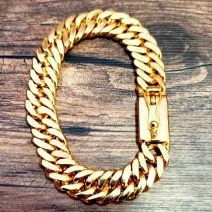 Linda Pulseira Masculina Banhada A Ouro 18k Nova