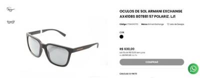 culos De Sol Polarizado Armani Exchange