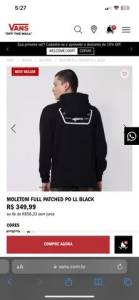 Moletom Vans Preto