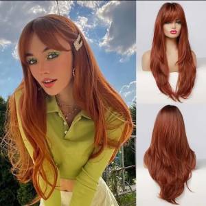 Peruca Ruiva Natural Cosplay Anime Fantasia Promoo