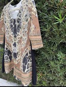 Vestido Animal Print Renda