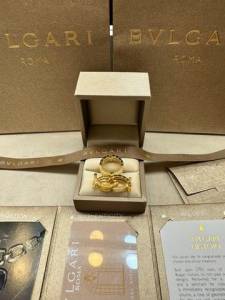 Anel Alianas Bvlgari Dobravel Banho 18 K O Par