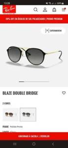 culos Ray-ban Feminino Blaze Double Bridge