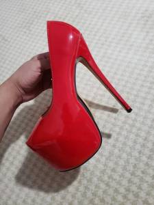 Scarpin Vermelho Salto 18 Cm