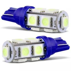 Par Pingo T10 2821 / 9 Leds 12v Smd Tt9b Azul Gelo (efeito Xeno)