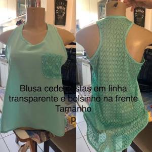 Blusa Com Linhas E Transparncias Nas Costas