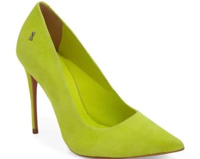 Mule Scarpin Couro Camura Premium Limo/ Verde Neon - Santa Lolla