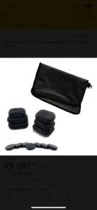 Kit Pedras Quentes Massagem 6 Un + Kit Podal + Manta Trmica