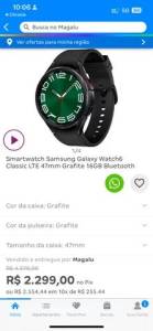 Galaxy Watch 6 47mm Lte - Novo Garantia Ate 10/2024