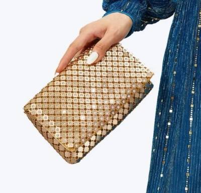 Bolsa Dourada Com Strass