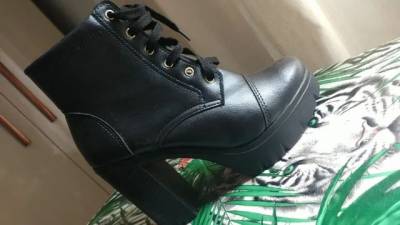 Bota Coturno Gigil Salto Grosso Napa Preto