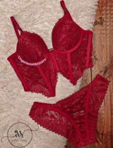 Conjunto Lingerie Super Luxo Modelo Cropedd