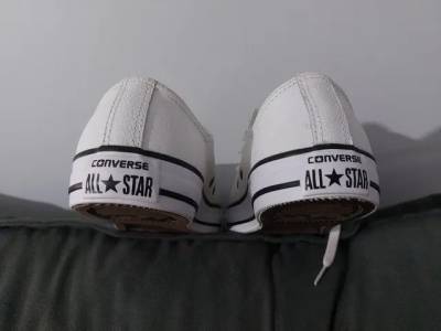 Converse All Star Couro Branco