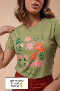 Tshirt Feminina 100% Algodo Tam M 38/40