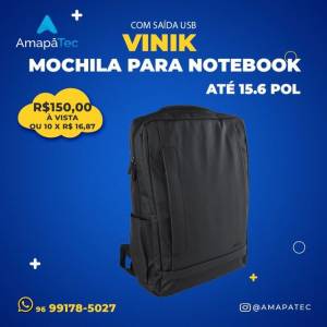 Mochila Notebook At 15,6 Preta - Vinik