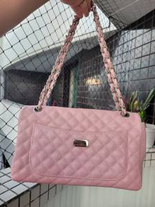 Bolsa Em Couro Rosa