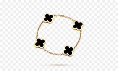 Pulseira De Luxo Van Cleef & Arpels Dourada Com Preto