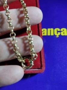 Pulseira Elos Portugus 7, Gramas 5mm Oca Ouro 18 Kilates.