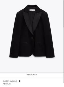 Blazer Social Preto Zara