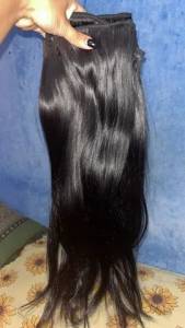 Mega Hair Natural Na Cor Preta