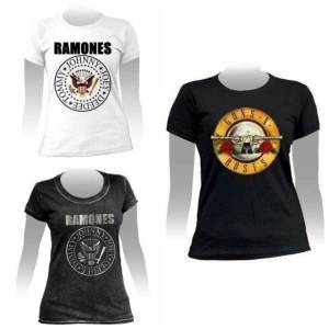 Camisetas Feminina De Bandas De Rock