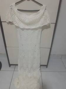 Vende-se 01 Vestido De Renda Branco Ciganinha