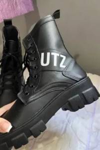 Bota Tratorada Schutz Logo Couro Preta