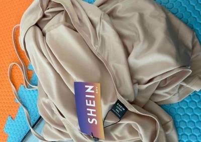 Vestido Nude Franzido Shein Tam G (novo)