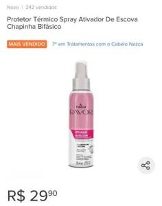 Protetor Trmico Spray Ativador De Escova Chapinha Bifsico