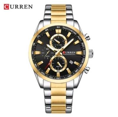 Relgio Masculino Curren 8445  Prova Dgua Pulseira Em Ao