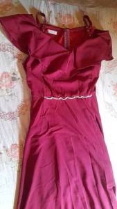 Vestido De Festa Na Cor Marsala.