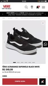 Vendo - Tnis Vans Ultrarange Rapidweld 37 Black White Original