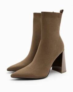 Ankle Boots De Salto De Tecido Zara 35