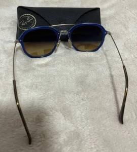 culos Ray-ban Armao Azul E Dourada