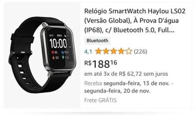 Relgio Smartwatch Haylou Ls02. A Prova Dgua