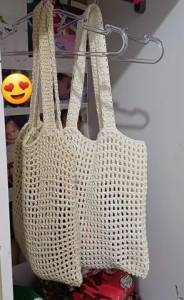 Bolsas Sacola Em Croch Tamanho Mdia E Grande