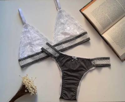 Conjunto Lingerie Calcinha E Suti De Renda