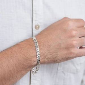 Prata 925 6,5 Mm Pulseira Masculino