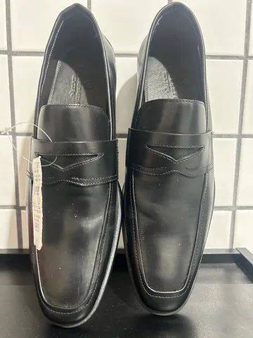 Sapato Social Masculino De Couro Preto Penny Loafer  Confeccionados Em Couro Nobre