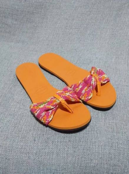 Sandlias Havaianas Laranja Detalhe Em Rosa Tam 39/40