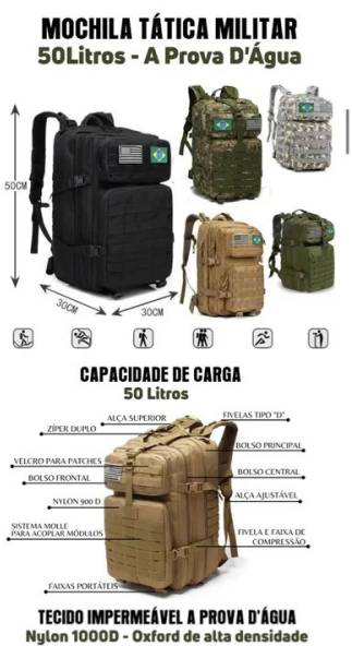 Mochila Ttica Militar Impermevel